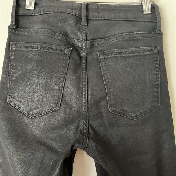 BCBGeneration, black, vegan leather, distressed pants, shimmer, size 24 - Picture 5 of 12